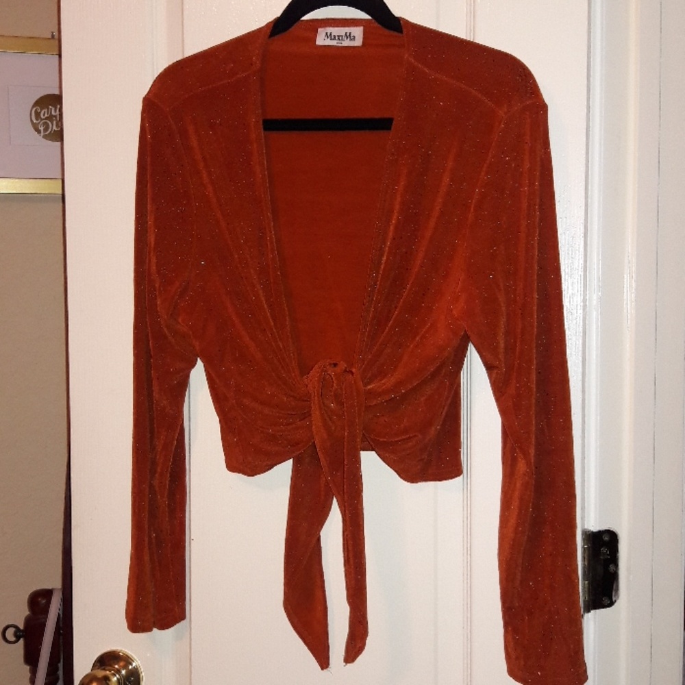 Maxi Mara Embellished Orange Shrug